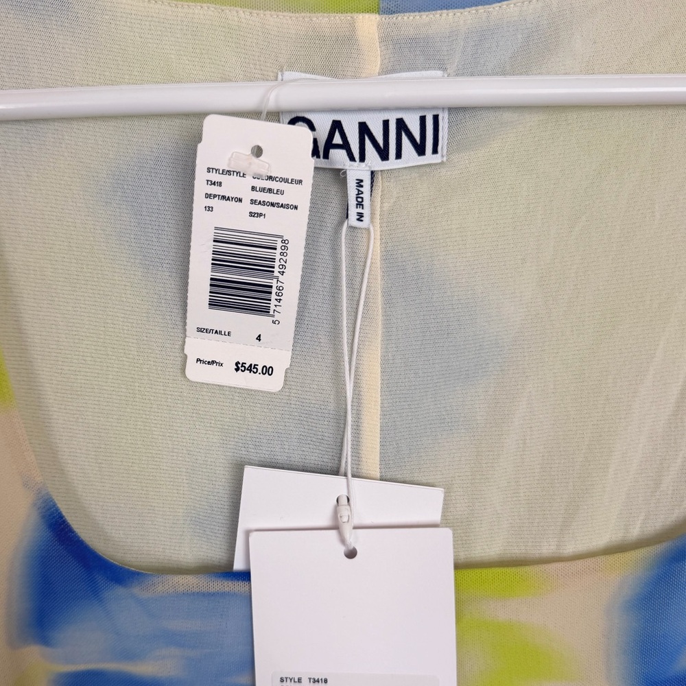 Ganni Waist Cinched Mesh Midi Dress - Picture 5 of 5
